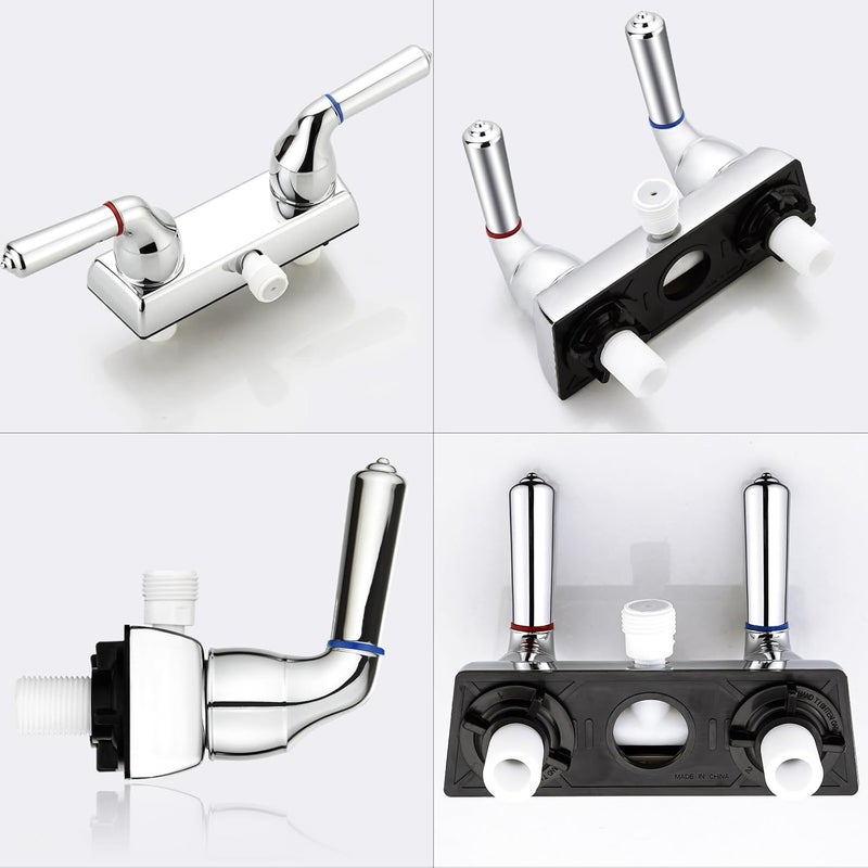 LavishStream RV Shower Faucet - 4" Dual Lever Shower Valve Diverter with Hot/Cold Control, Leak-Proof and Rust-Proof ABS Construction for RV/Camper/Motorhome Bathroom (Indoor/Outdoor Use) Chrome - Image 5